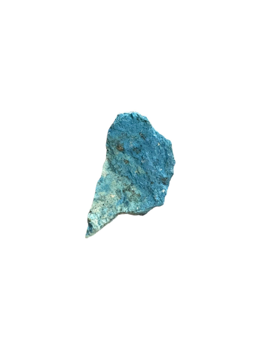 Aerinite mineral specimen with blue fibrous crystalline texture from Lleida, Catalonia, Spain – rare throat chakra stone