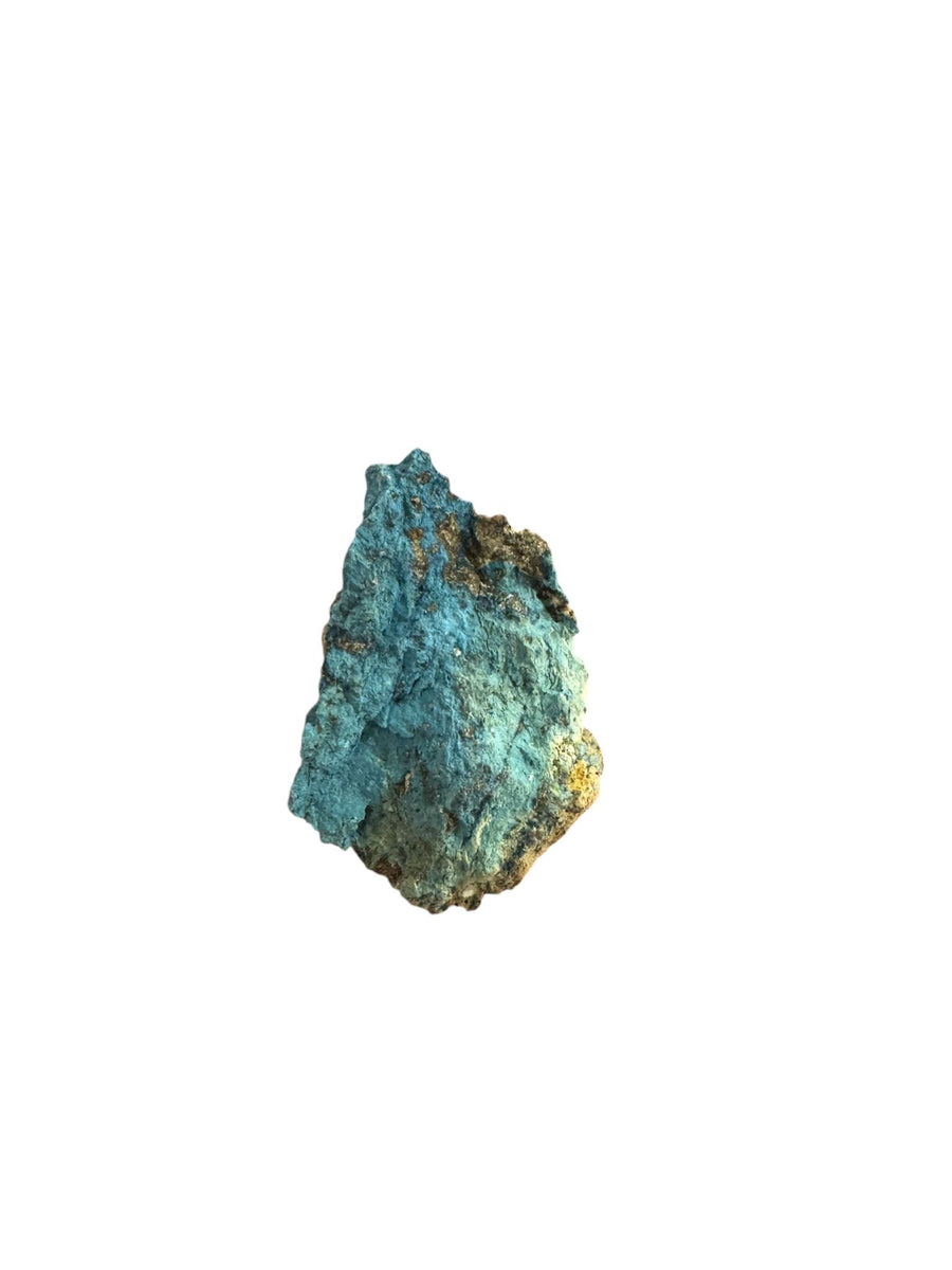 Aerinite mineral specimen with blue fibrous crystalline texture from Lleida, Catalonia, Spain – rare throat chakra stone