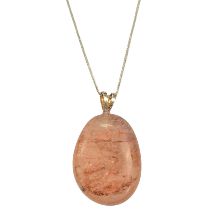 Agnitite pendant featuring red hematite inclusions in quartz, set in hallmarked sterling silver – high-energy transformation crystal with optional silver chain