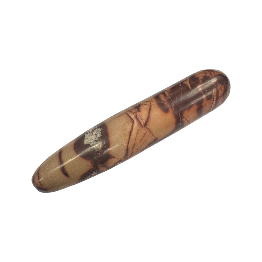 GeoFossils Smooth Sonora Dendritic Agate Massage Wand – grounding earthy crystal wand with natural dendritic inclusions for growth and emotional balance