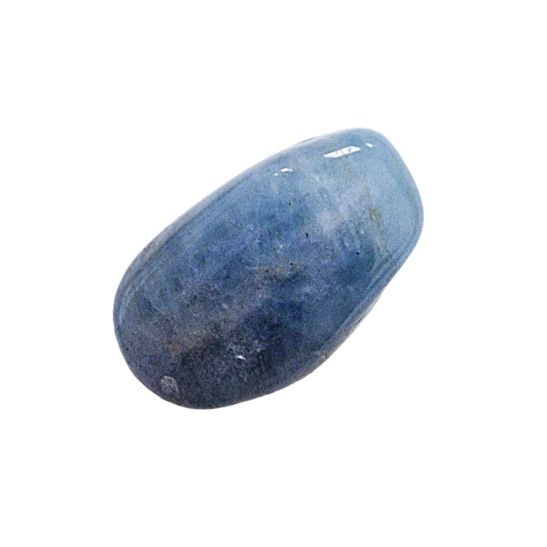 GeoFossils Aquamarine B Grade Tumble Stone – single polished light blue-green crystal with natural markings