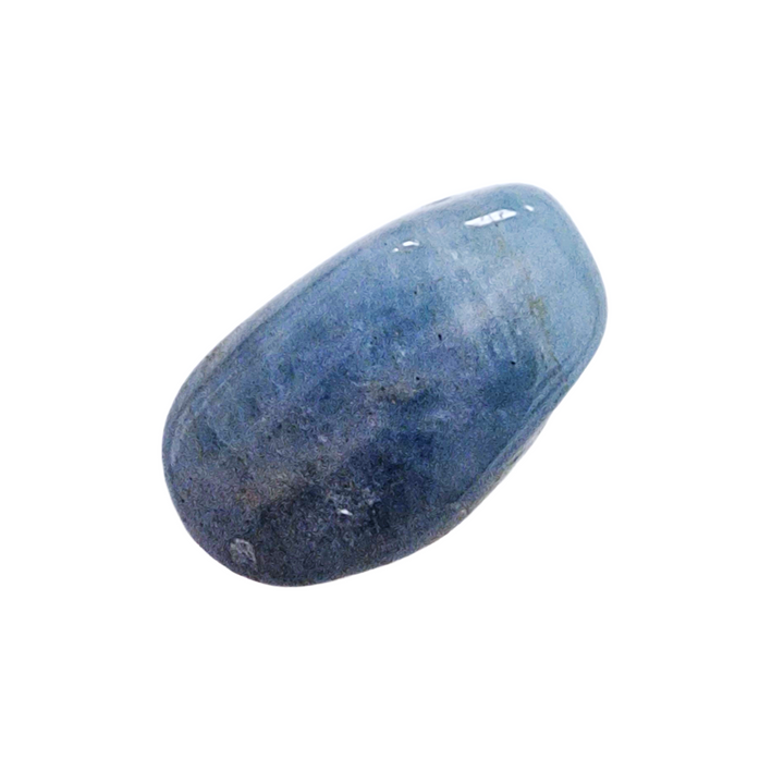 GeoFossils Aquamarine B Grade Tumble Stone – single polished light blue-green crystal with natural markings
