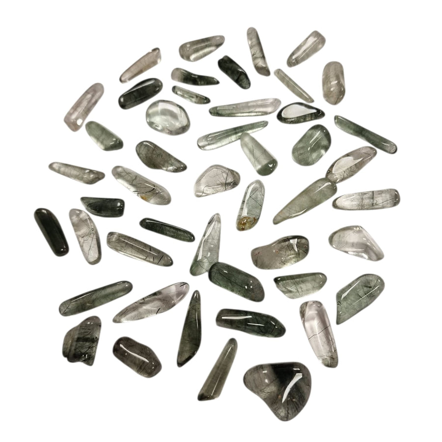 GeoFossils Actinolite Tumble Stone – polished green crystal for grounding and emotional balance.