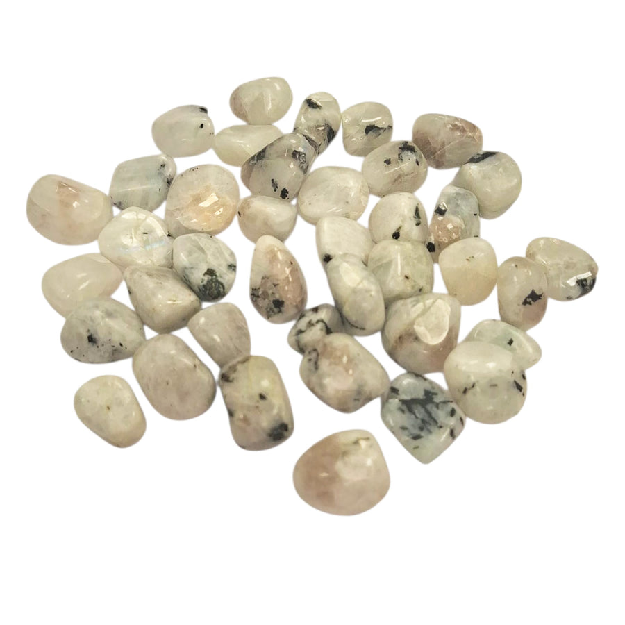 Rainbow Moonstone Tumble Stone – Crystal of Intuition, Feminine Energy and Emotional Balance – polished tumble stone for crystal healing and meditation