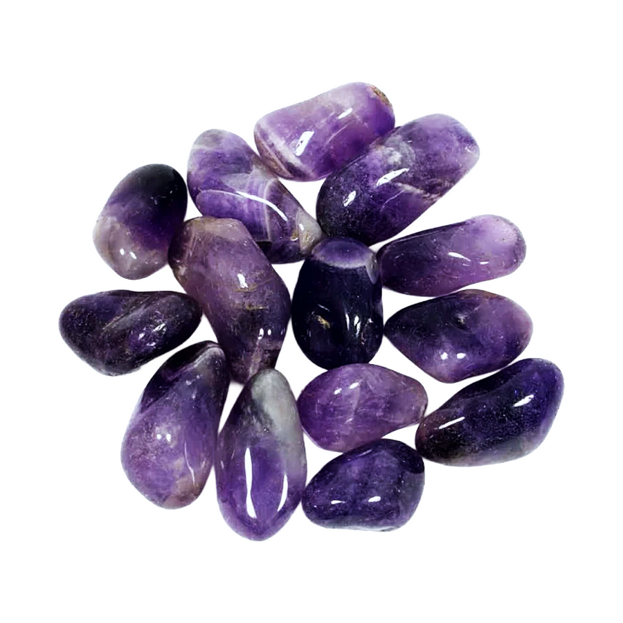 GeoFossils Amethyst Tumble Stone – single polished violet crystal with smooth finish