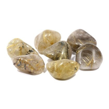 Rutilated Quartz Tumble Stone – polished tumble stone for crystal healing and meditation