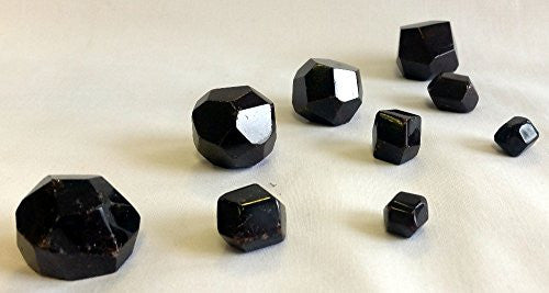 Black and brown marbled crystal of angular shapes