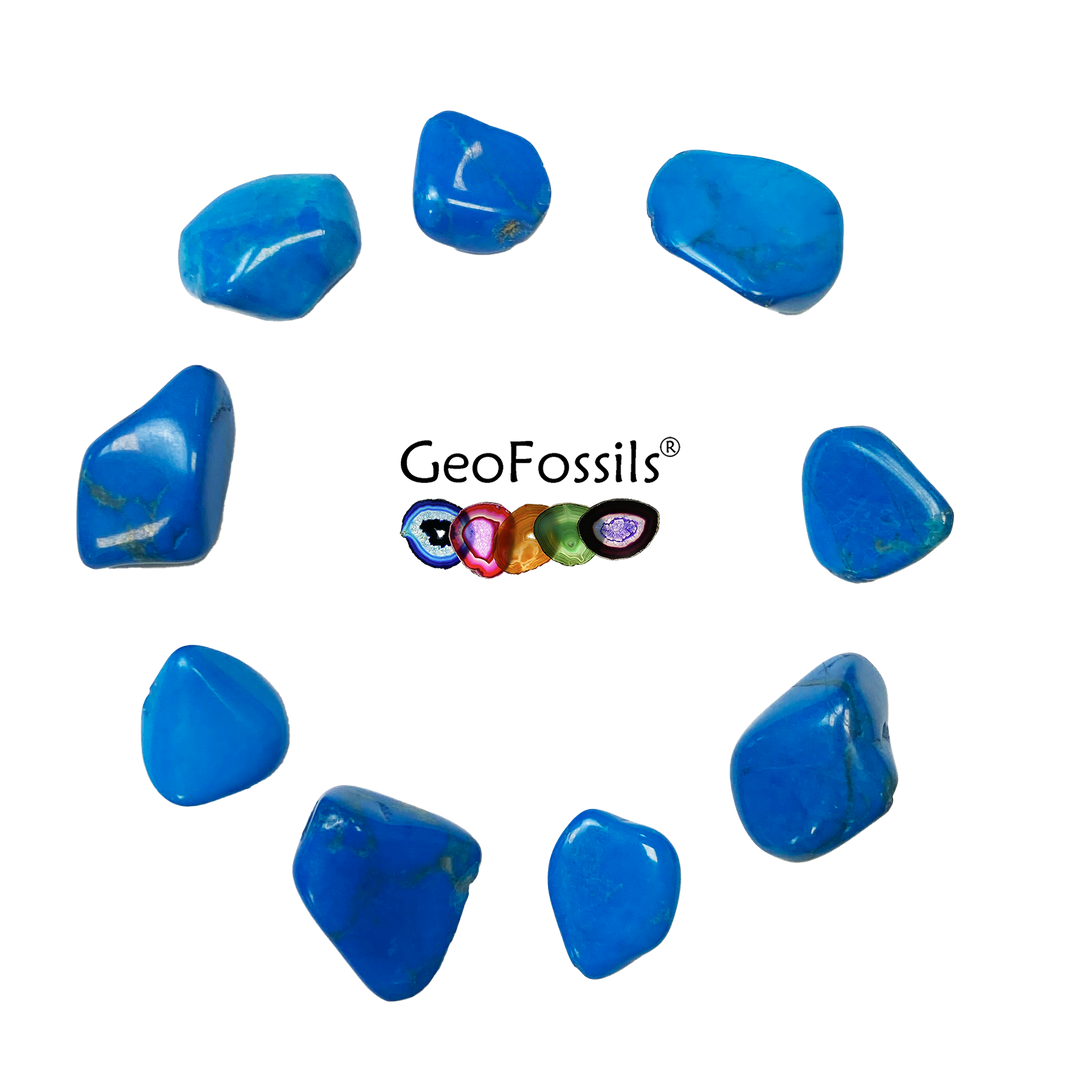 Dyed Blue Howlite Polished Healing Crystals Tumble Stone – polished tumble stone for crystal healing and meditation