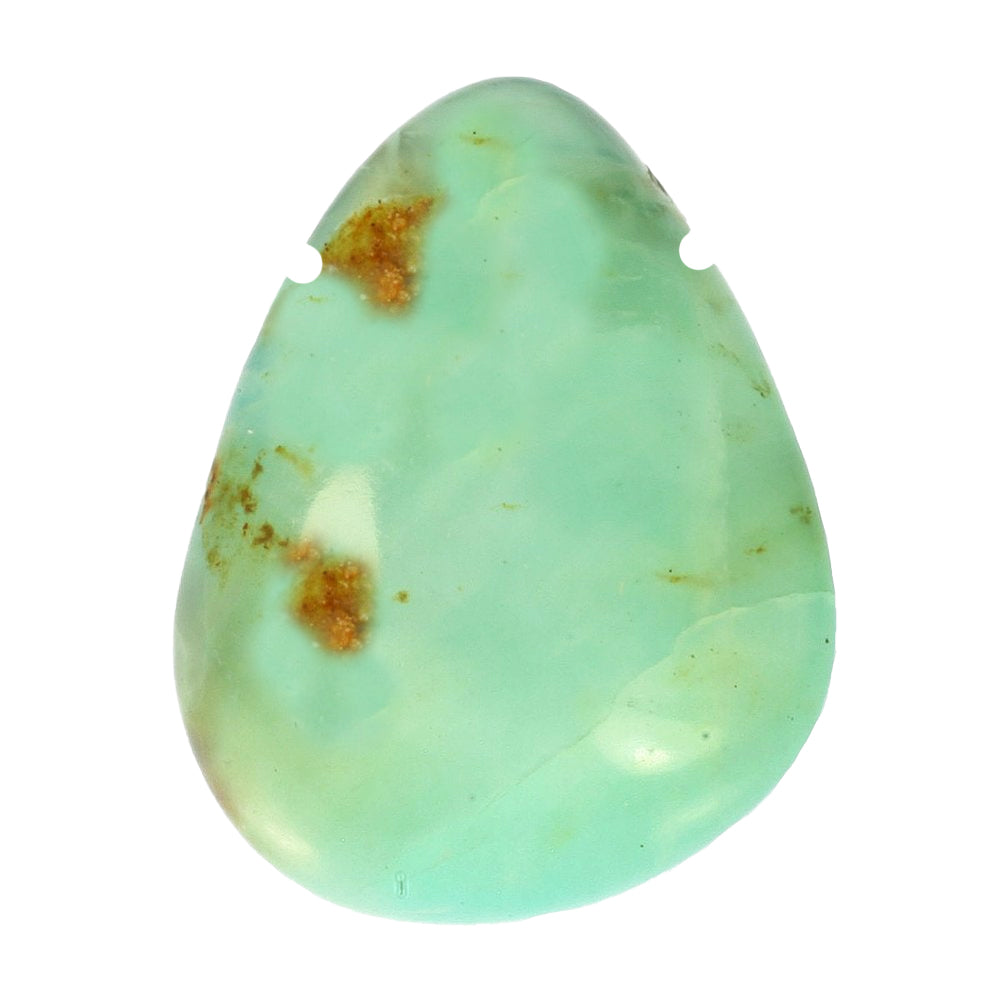 Blue, oval shaped with gold areas, smooth, polished