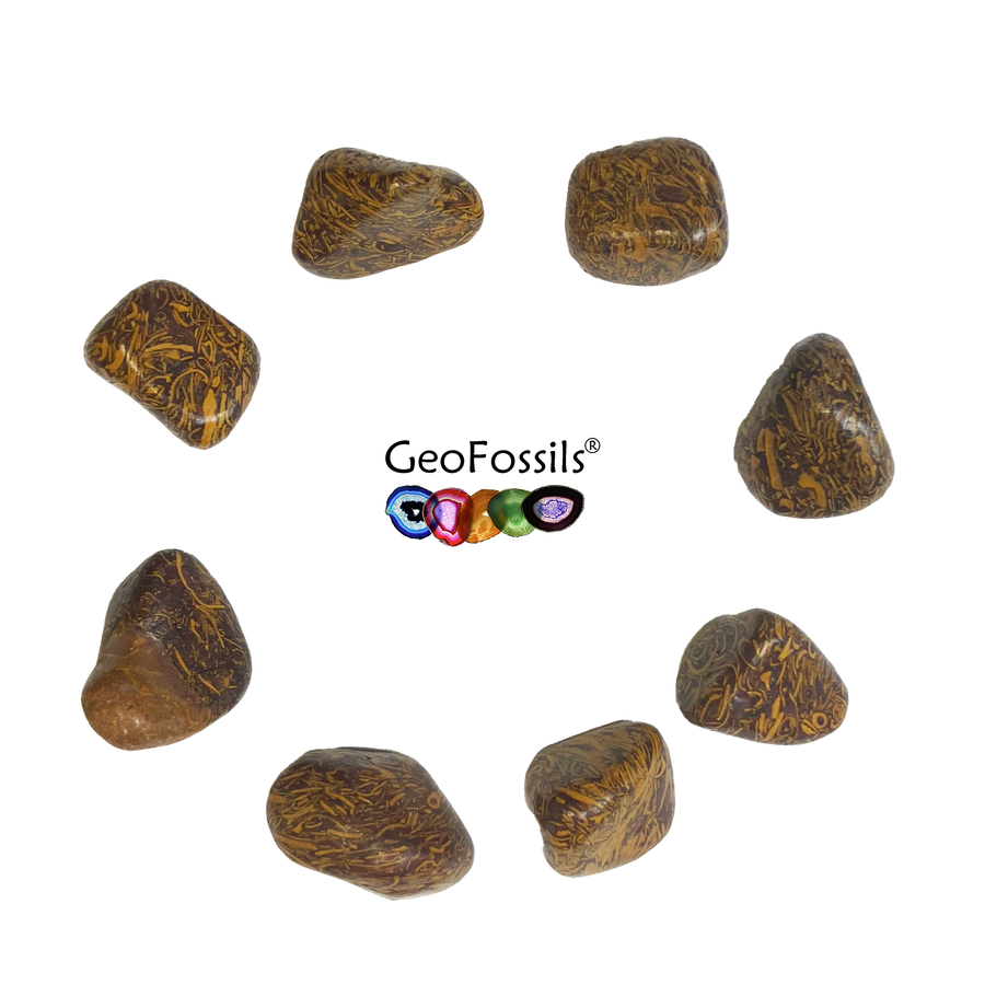 Calligraphy Stone Tumble Stone – Script Jasper for Creativity, Ancient Energy & Inner Flow – polished tumble stone for crystal healing and meditation