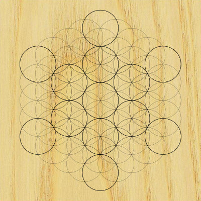 Sacred Geometry Wooden Crystal Grid Plate - Fruit of Life
