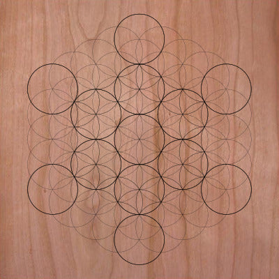 Sacred Geometry Wooden Crystal Grid Plate - Fruit of Life