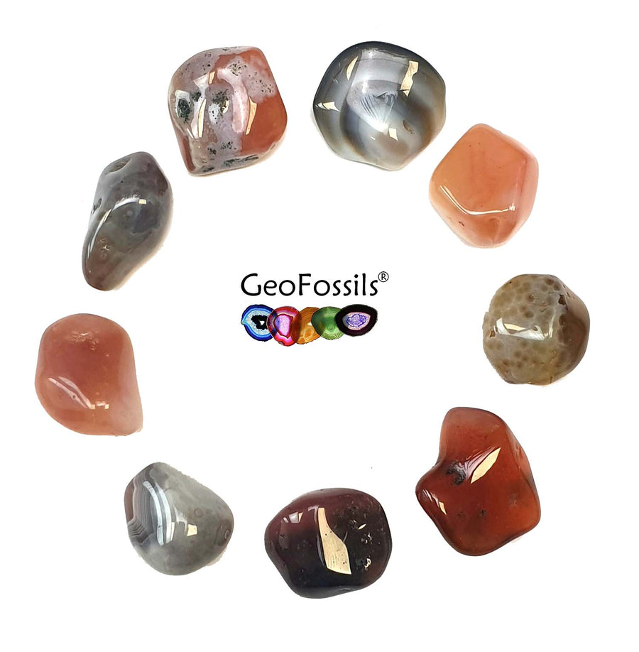 Botswana Agate Tumble Stone – Layered Grey and Pink Agate for Comfort, Focus & Emotional Balance – polished tumble stone for crystal healing and meditation