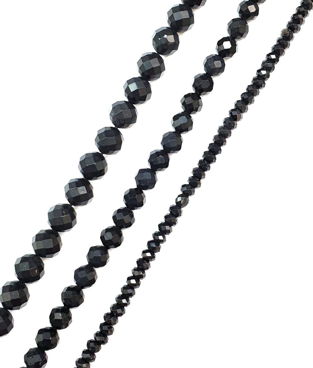 High-grade AA faceted Shungite beads – available in 4mm, 6mm, and 8mm sizes