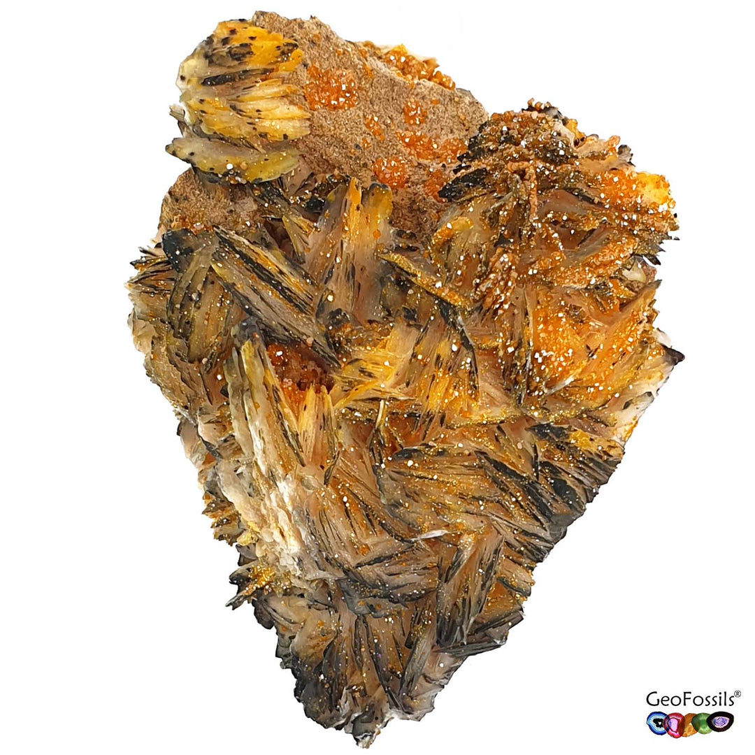 Vanadinite on Matrix with Black Baryte in a Natural Heart Shape