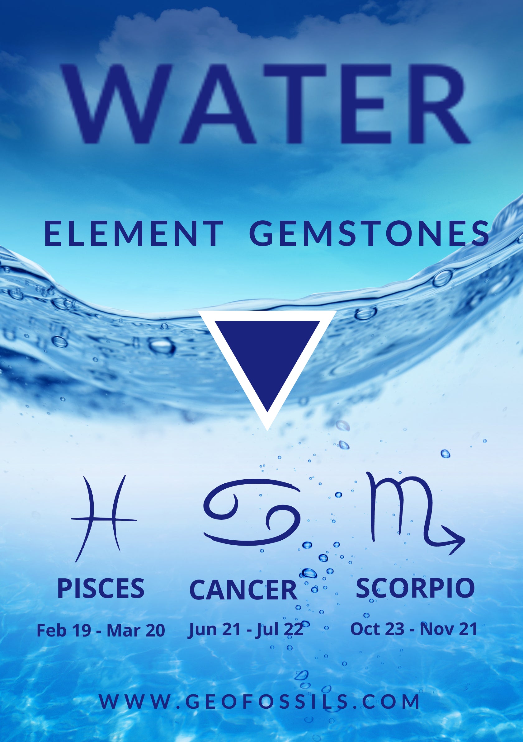 GeoFossils Water Element Crystals