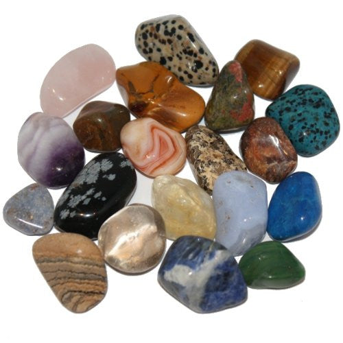 GeoFossils 250g Mixed Large Tumble Stones – assorted polished crystals and gemstones