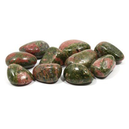 Unakite Tumble Stone – Heart Healing Crystal for Emotional Balance and Grounding – polished tumble stone for crystal healing and meditation