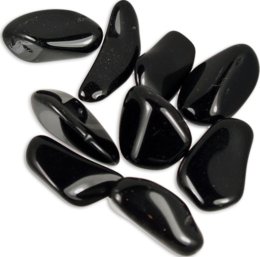 Black Obsidian Tumble Stone – Natural Volcanic Glass for Grounding, Reflection & Focus – polished tumble stone for crystal healing and meditation