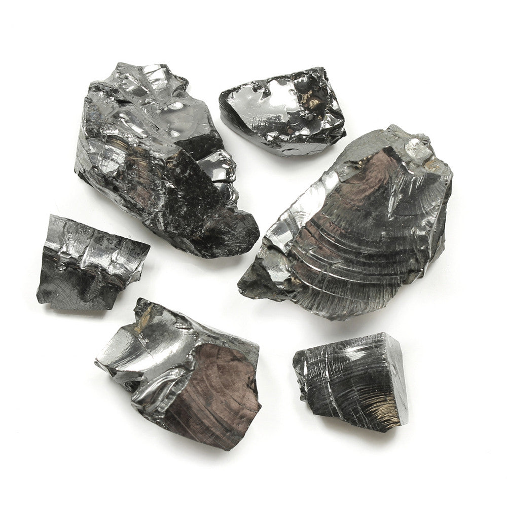 Silvery-black Elite Shungite stone used to purify energy and shield from frequencies
