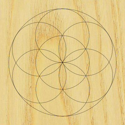 Sacred Geometry Wooden Crystal Grid Plate - Seed of Life