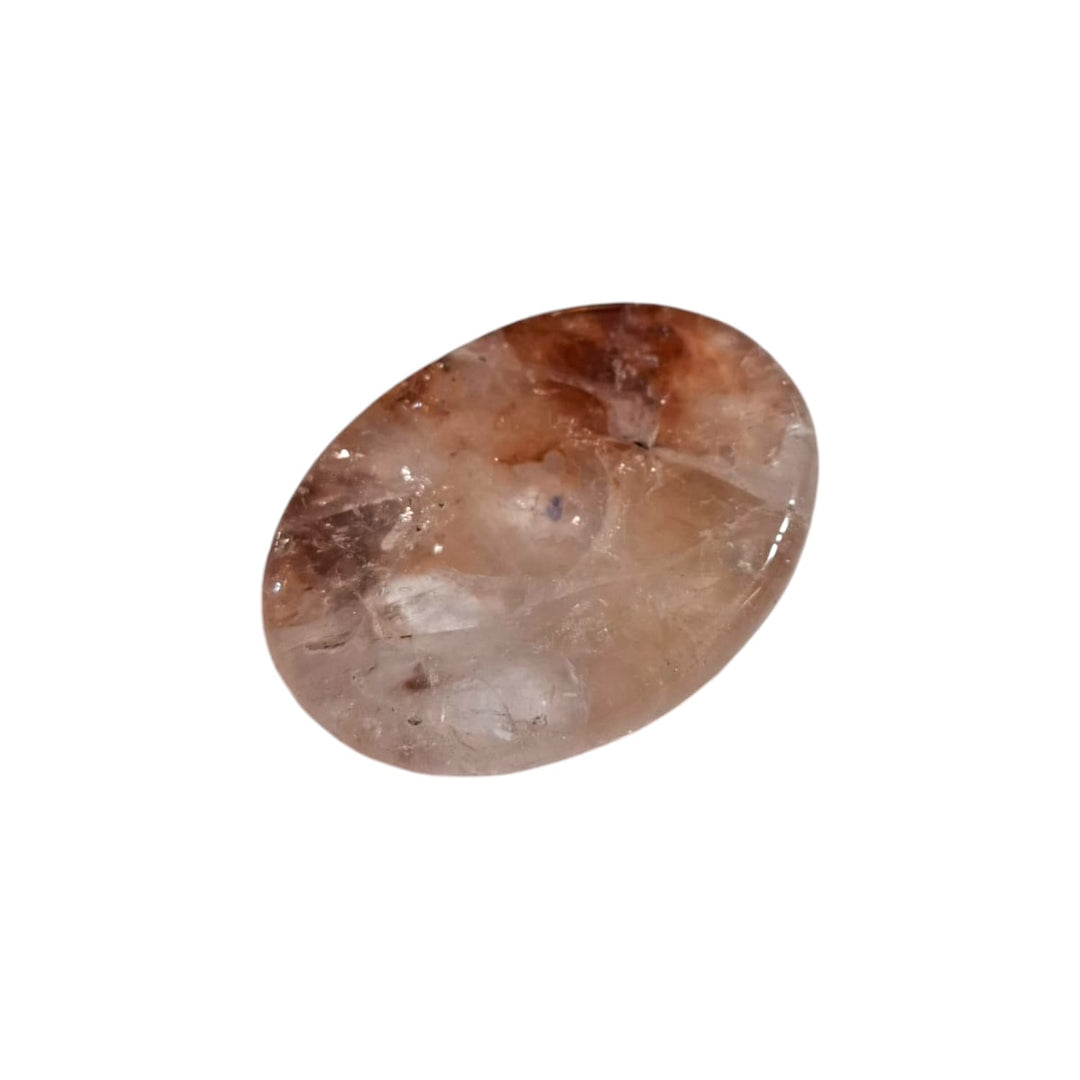 Agnitite Worry Stone by GeoFossils – smooth, oval-shaped stone with a fiery reddish-brown hue, perfect for grounding, protection, and energising the Root and Sacral Chakras, connected to the Fire element.