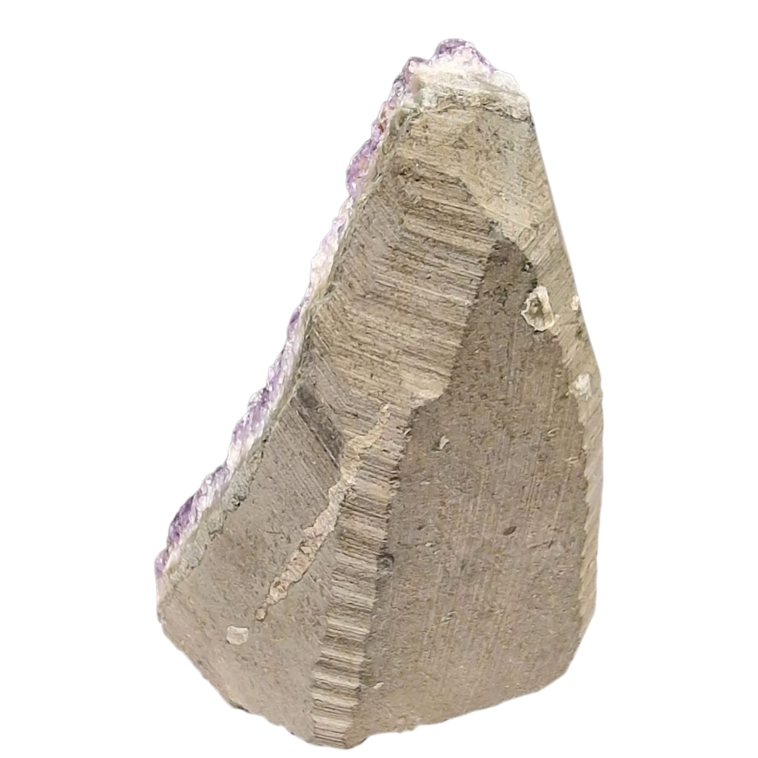 GeoFossils Amethyst Free Form with polished base, a raw standing crystal for calming energy and spiritual alignment.