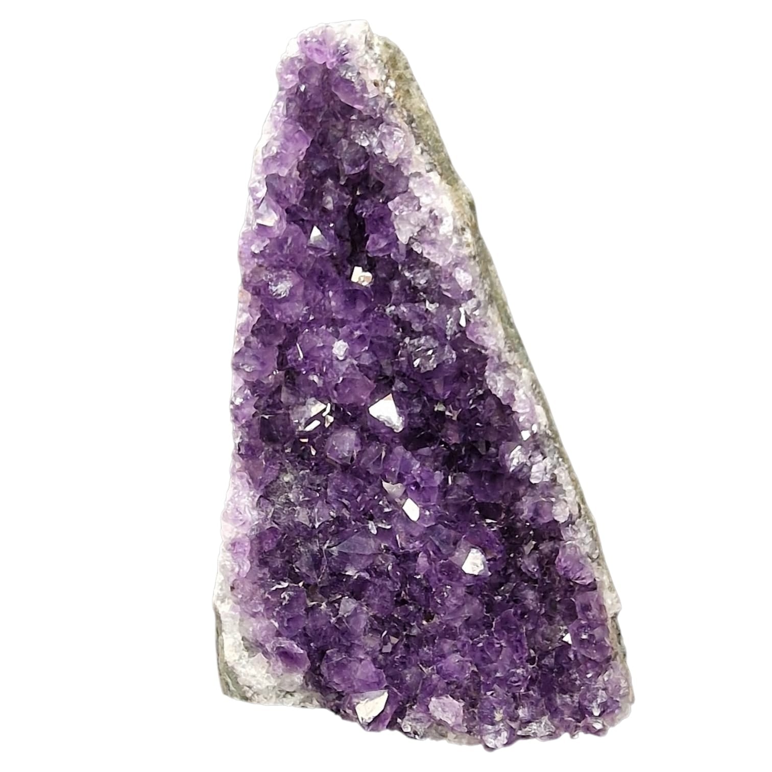 GeoFossils Amethyst Free Form with polished base, a raw standing crystal for calming energy and spiritual alignment.
