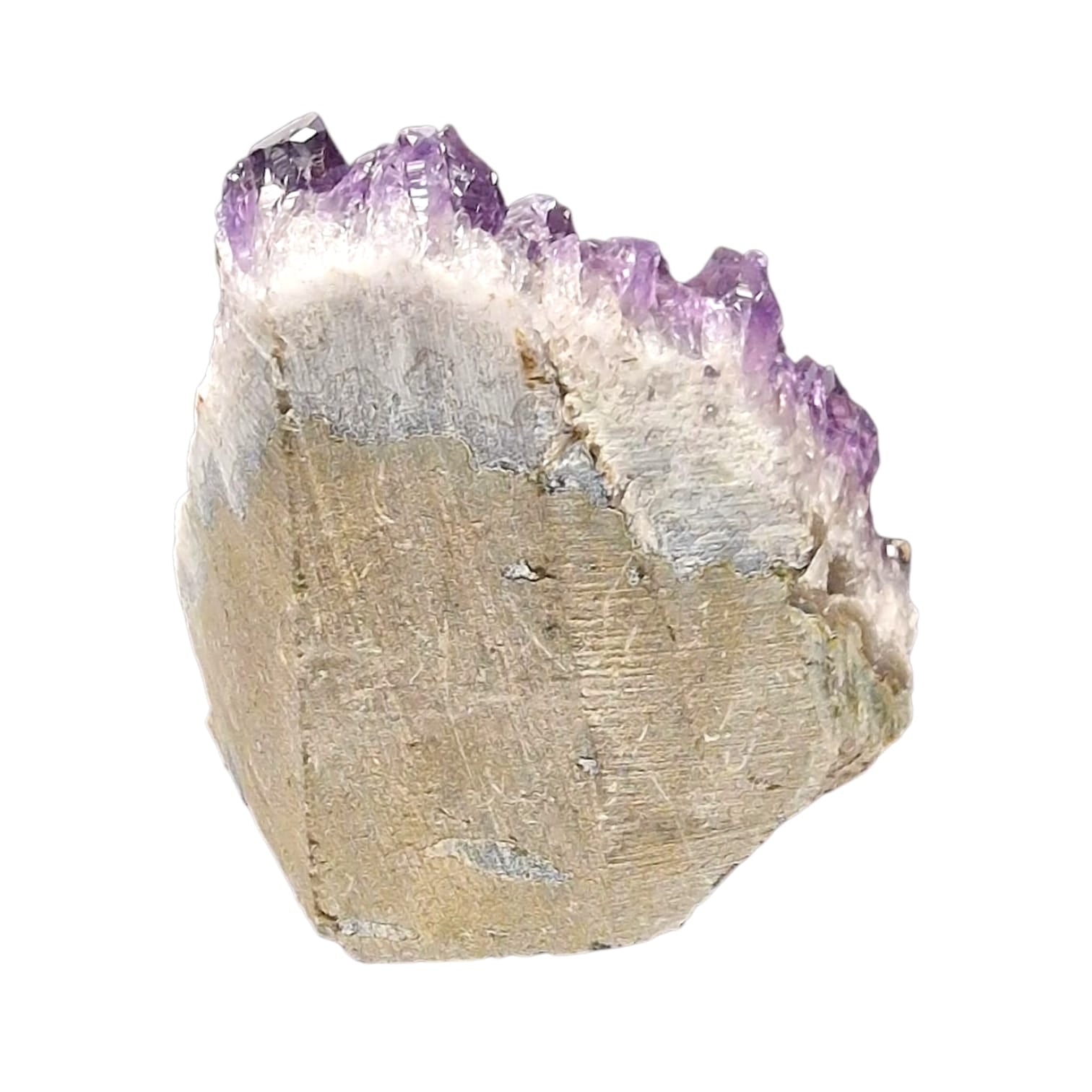 GeoFossils Amethyst Free Form with polished base, a raw standing crystal for calming energy and spiritual alignment.