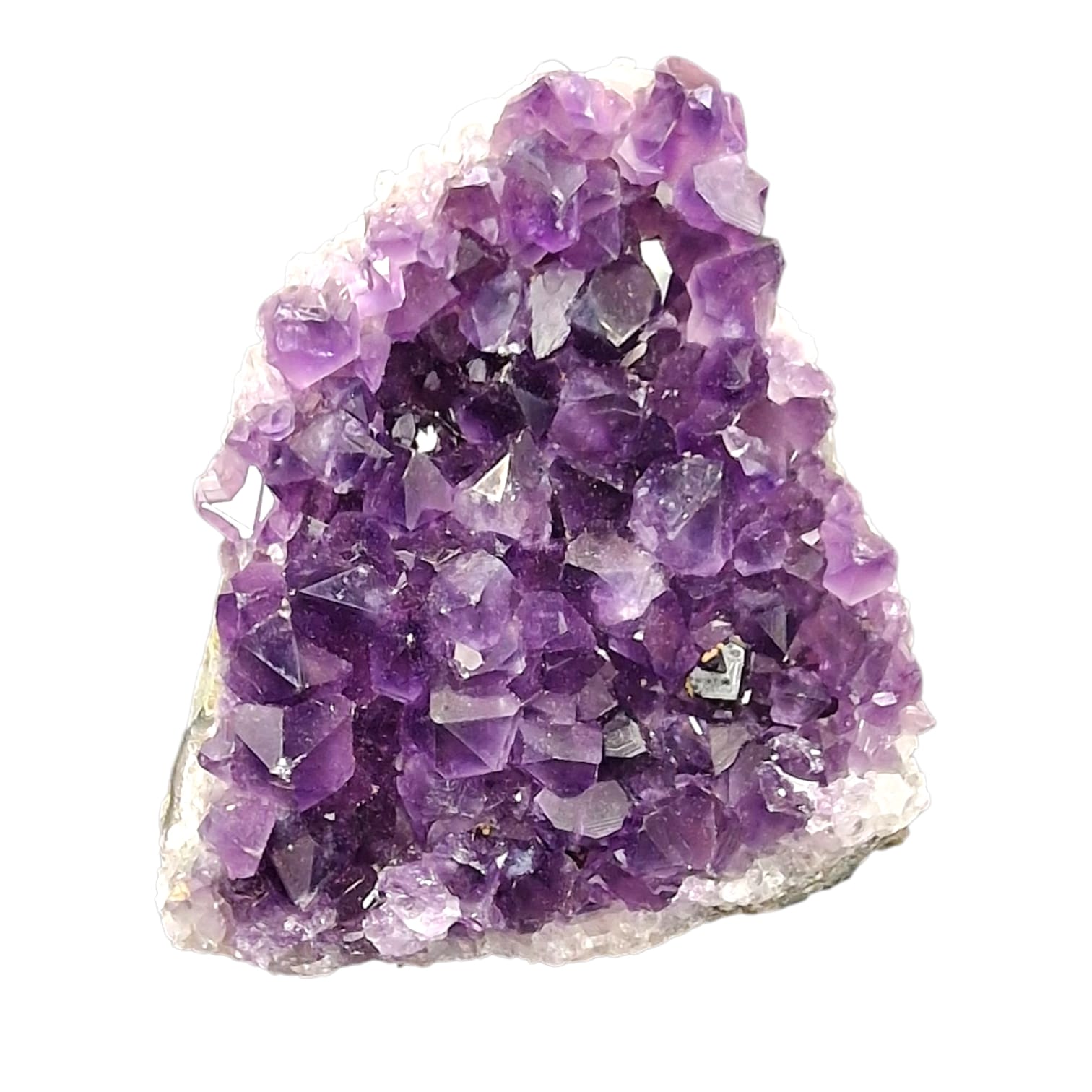 GeoFossils Amethyst Free Form with polished base, a raw standing crystal for calming energy and spiritual alignment.