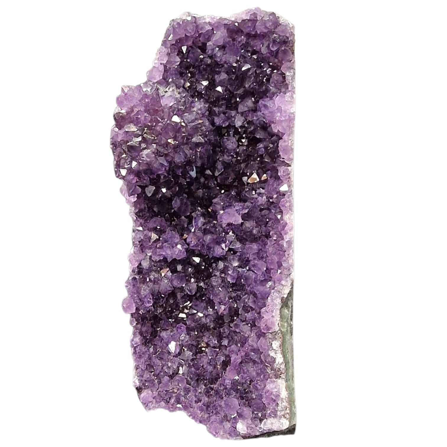 GeoFossils Amethyst Free Form with polished base, a raw standing crystal for calming energy and spiritual alignment.