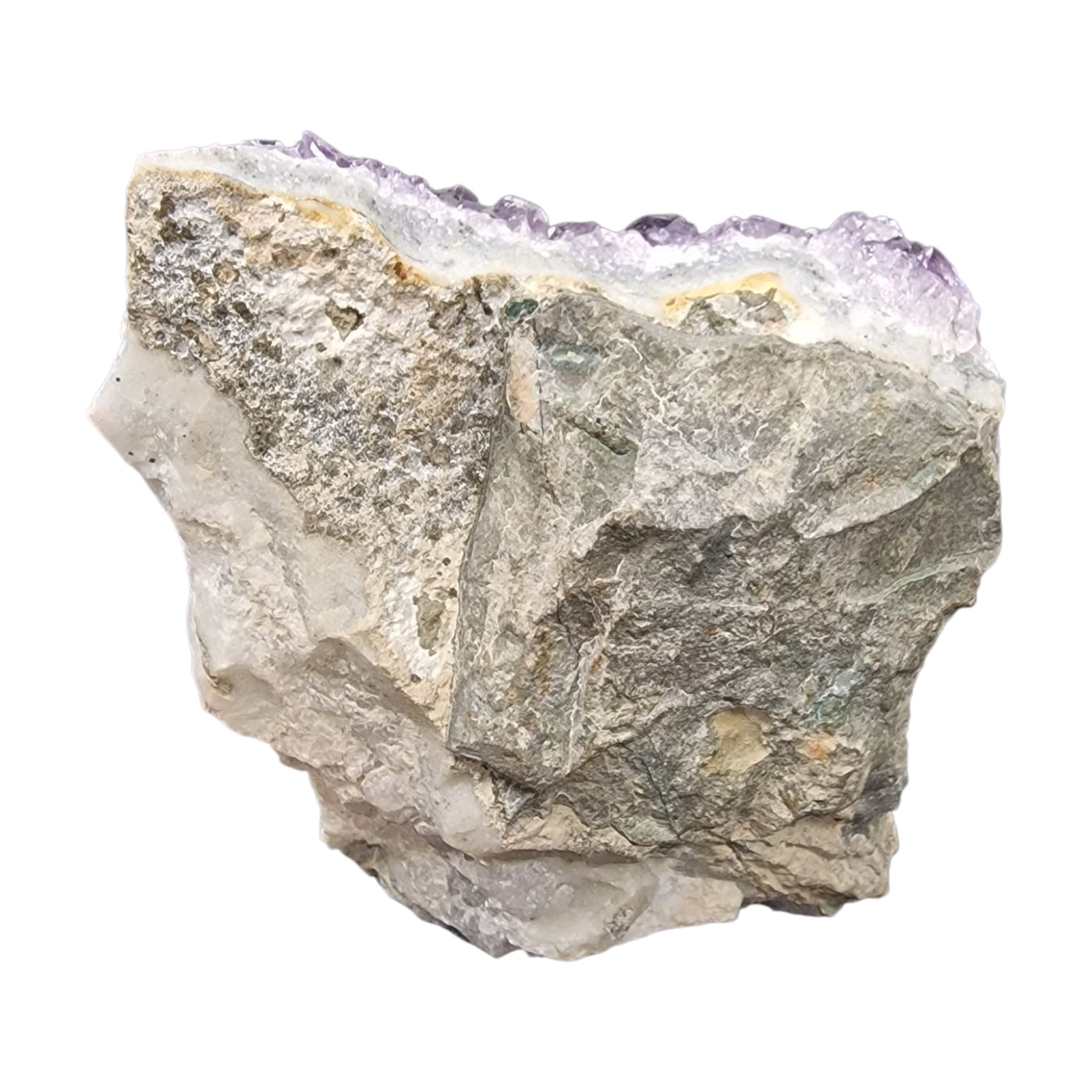 GeoFossils Amethyst Free Form with polished base, a raw standing crystal for calming energy and spiritual alignment. Back