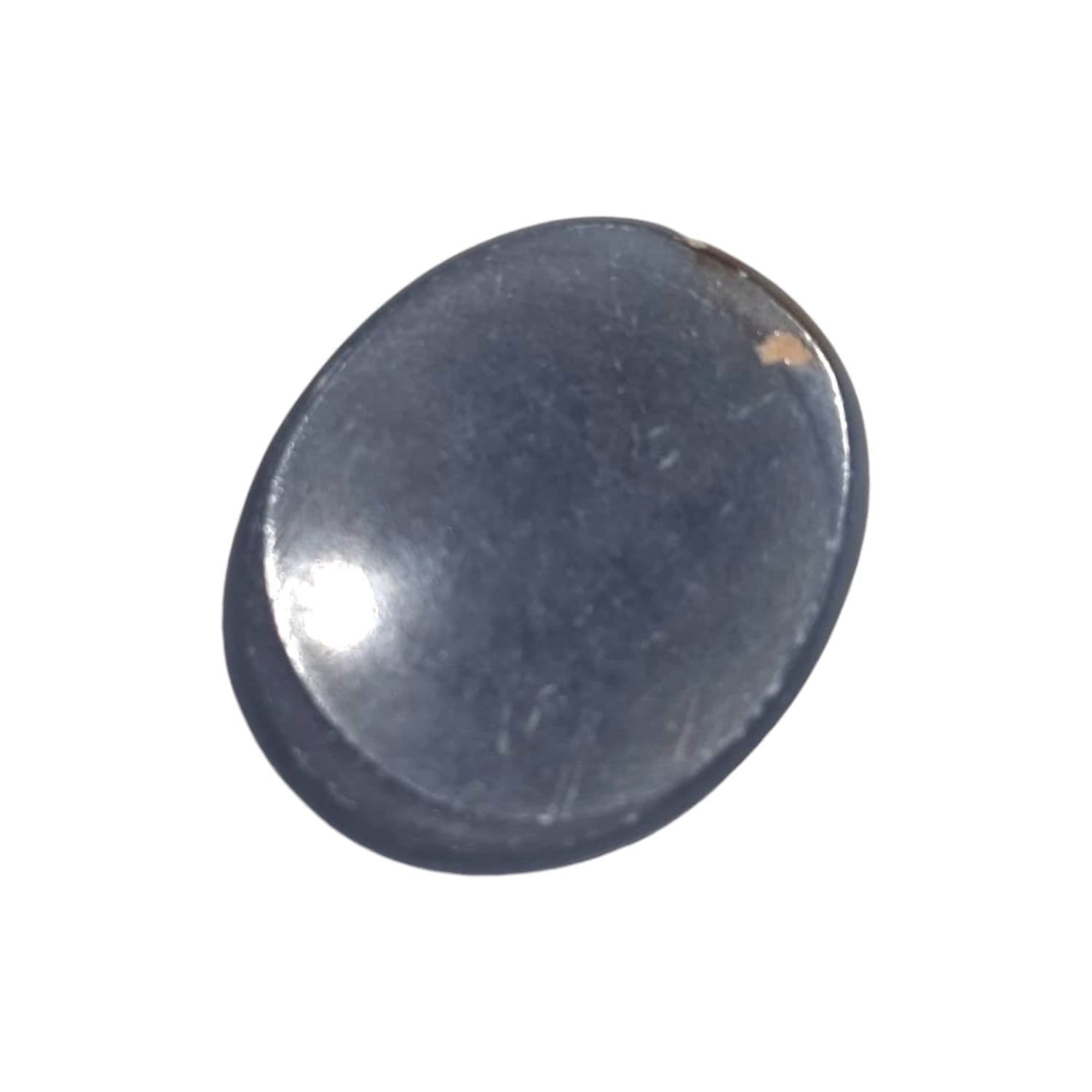 GeoFossils Angelite Worry Stone – smooth, oval-shaped, pale blue stone for calmness and spiritual connection, ideal for Throat and Third Eye Chakras, and associated with the Water and Air elements.
