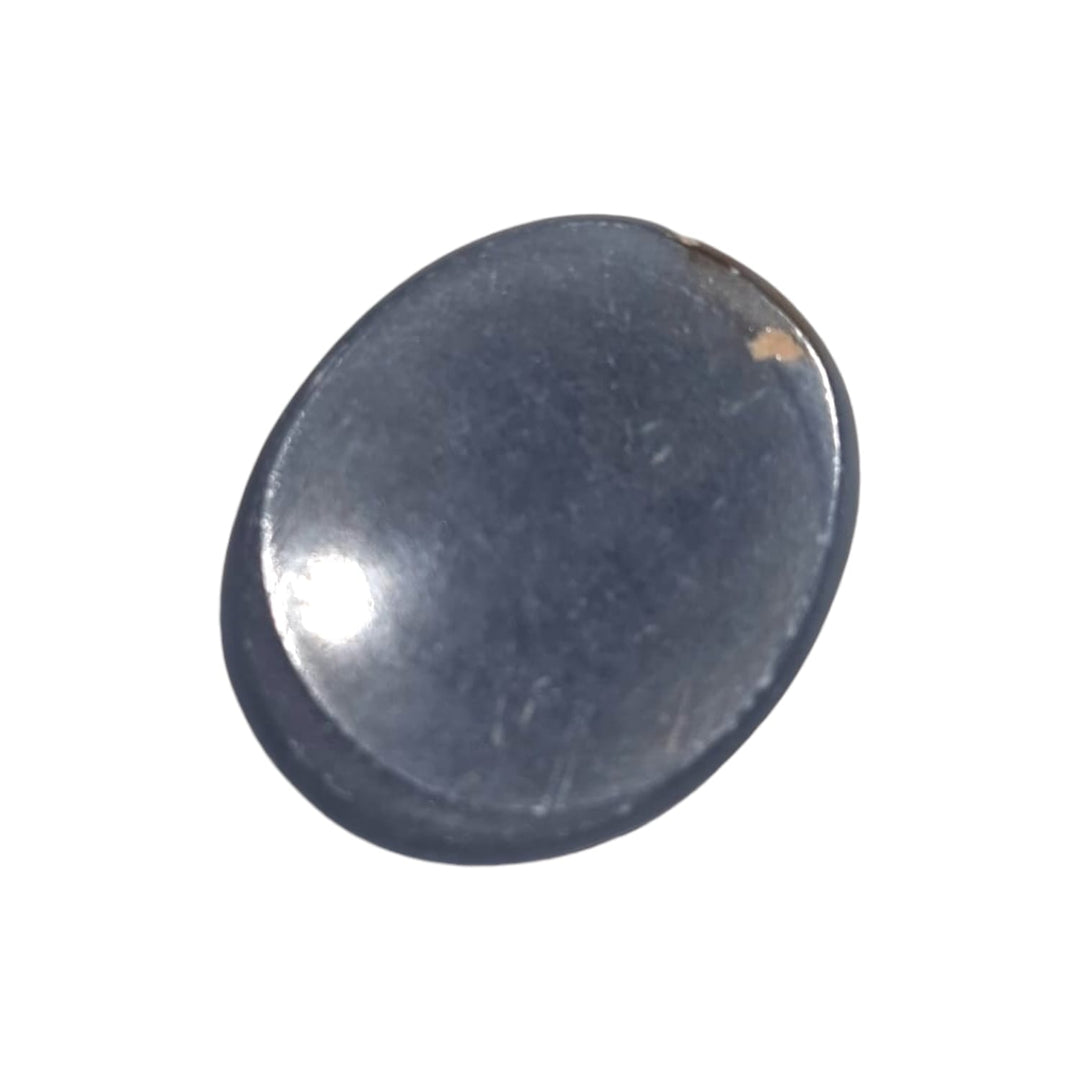 GeoFossils Angelite Worry Stone – smooth, oval-shaped, pale blue stone for calmness and spiritual connection, ideal for Throat and Third Eye Chakras, and associated with the Water and Air elements.
