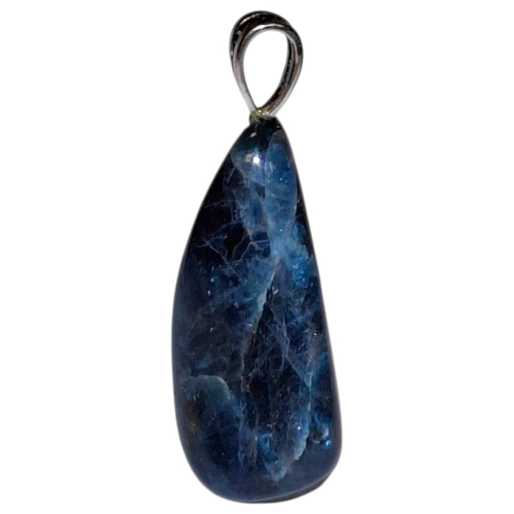 Blue Apatite pendant with vibrant teal tones set in hallmarked sterling silver – crystal necklace for mental clarity, motivation, and spiritual insight