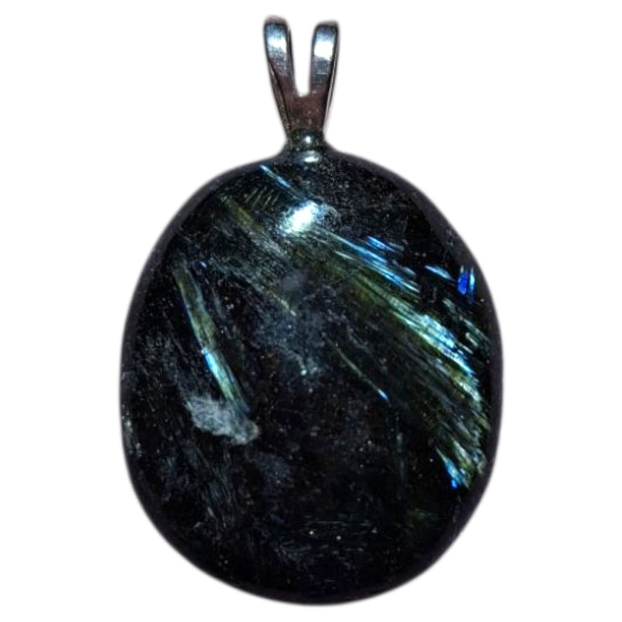 Astrophyllite pendant with golden flashes in dark stone, set in hallmarked sterling silver – celestial crystal for intuition and spiritual transformation