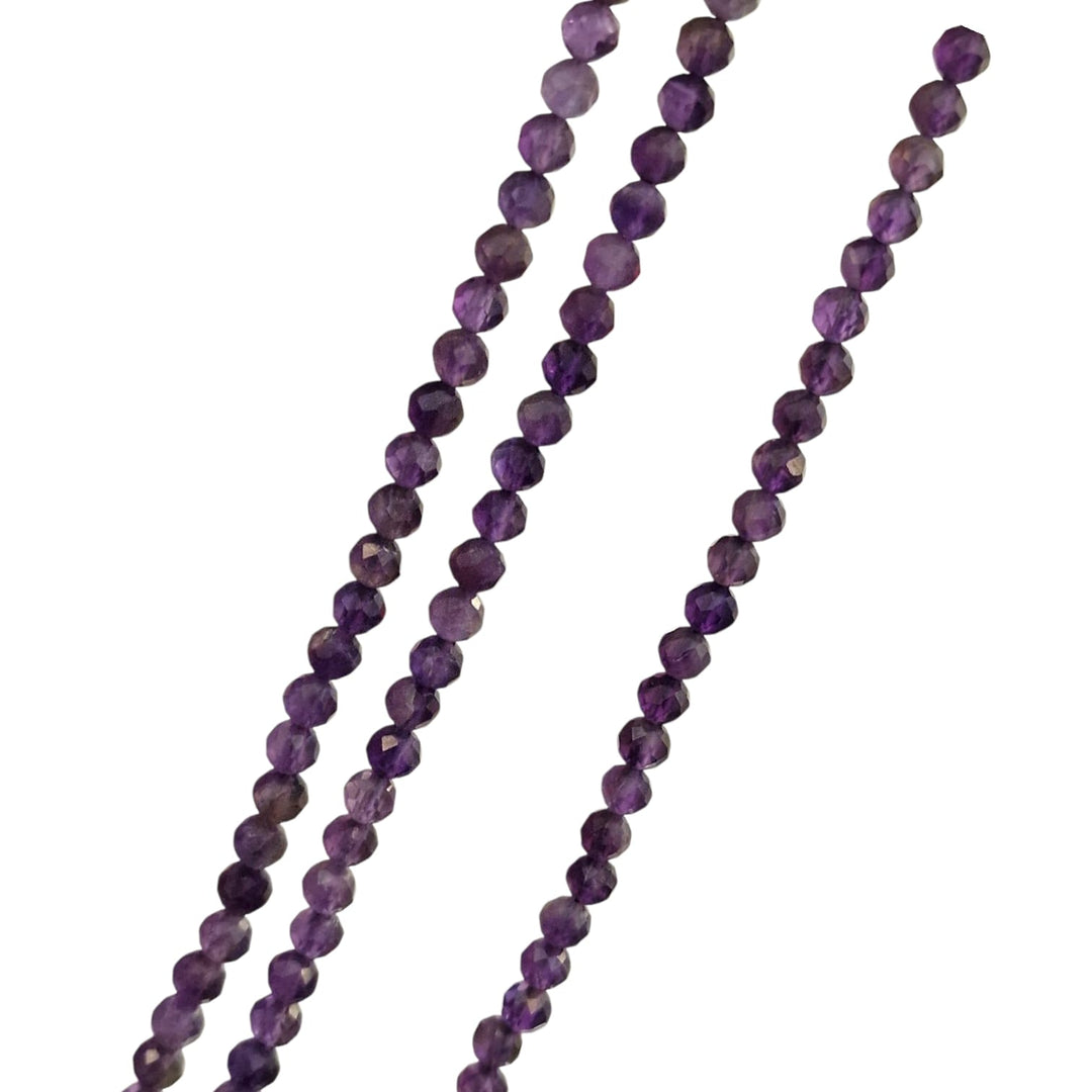 3mm Faceted Amethyst Beads – Natural Purple Gemstone Beads for Jewellery Making