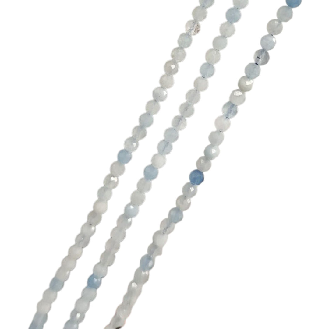 4mm Faceted Aquamarine Beads – Natural Blue Gemstone Beads for Jewellery Making
