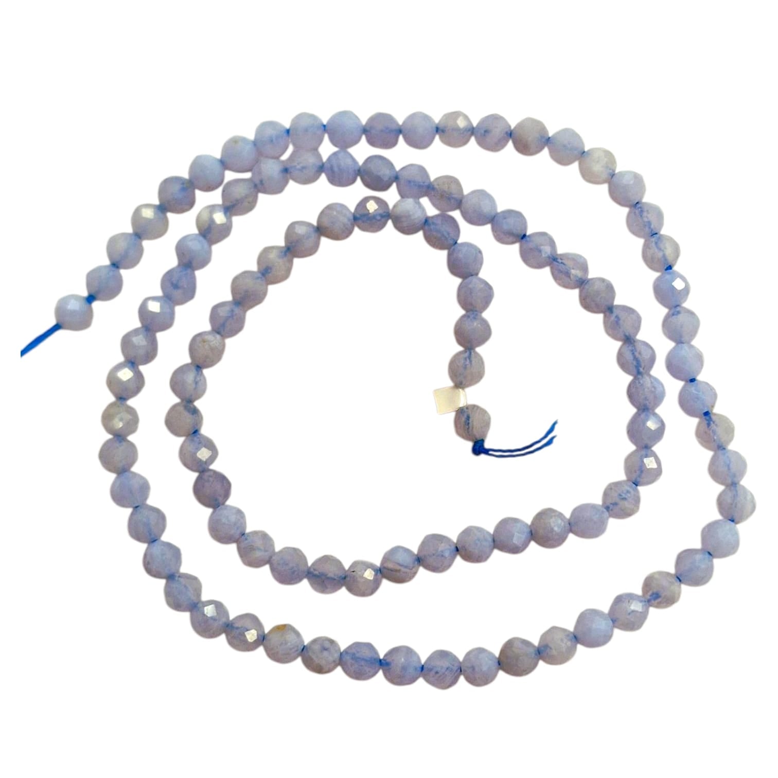 3mm Faceted Blue Lace Agate Beads – Natural Soft Blue Gemstone Beads for Jewellery Making