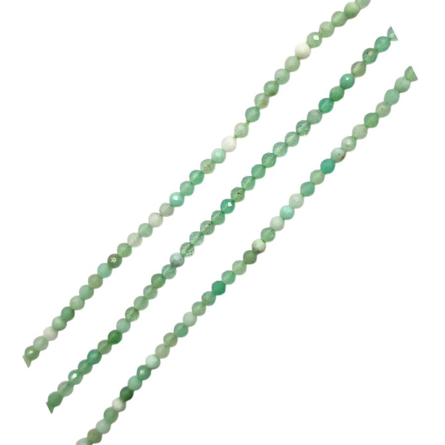 3mm Faceted Chrysoprase Beads – Natural Green Gemstone Beads for Jewellery Making

