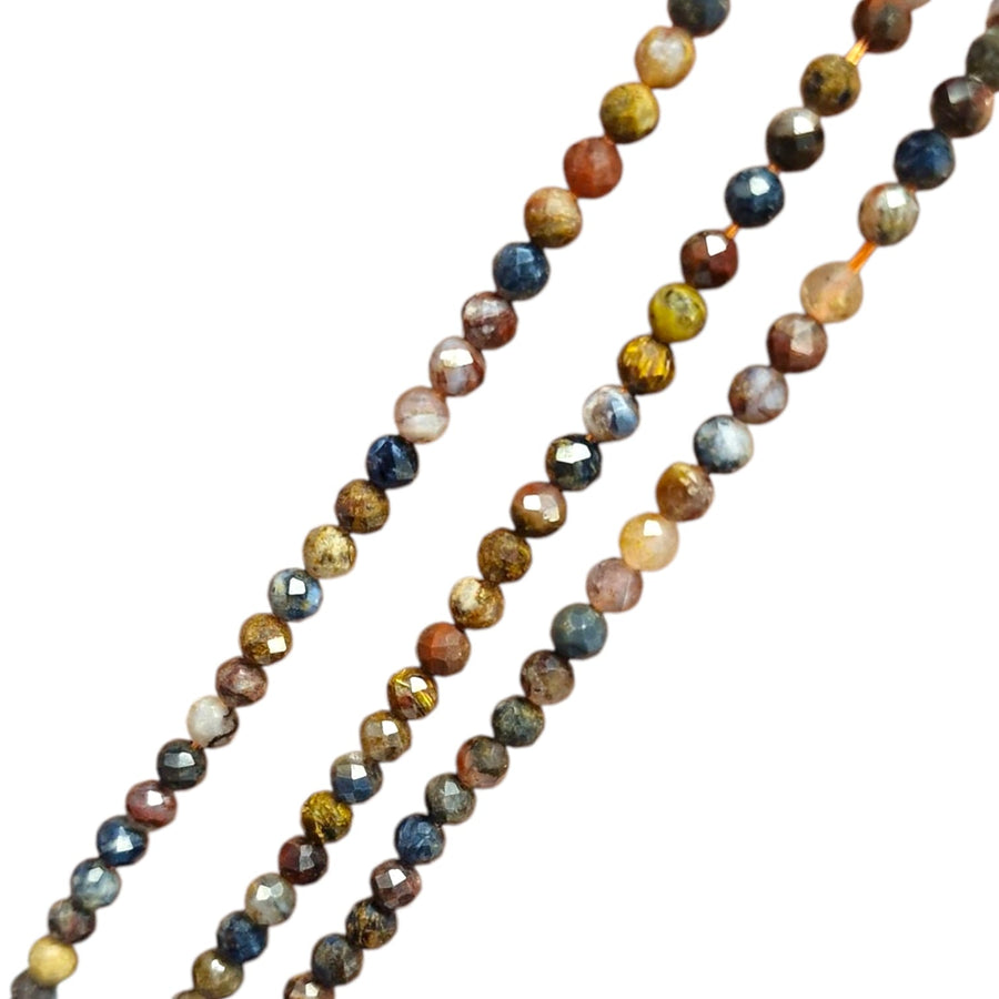 3mm Faceted Pietersite Beads – Natural Swirling Gemstone Beads for Jewellery Making