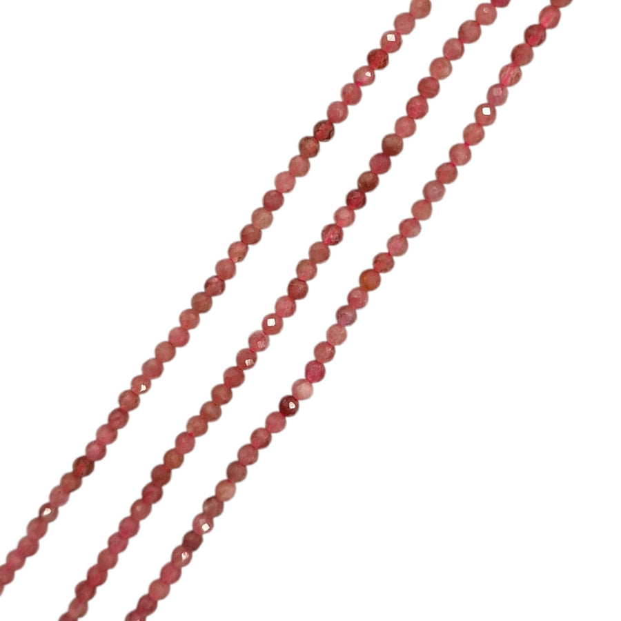 3mm Faceted Pink Tourmaline (Rubellite) Beads – Natural Pink Gemstone for Jewellery Making