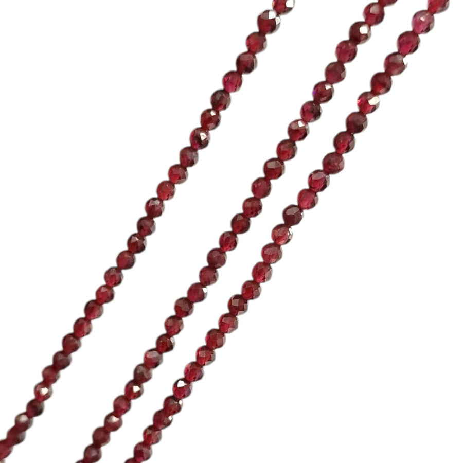 3mm Faceted Rhodolite Garnet Beads – Natural Raspberry Pink Gemstone Beads for Jewellery Making

