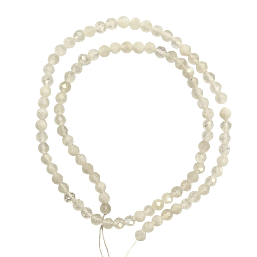 4mm Faceted Rainbow Moonstone Beads – Natural Iridescent Gemstone Beads for Jewellery Making