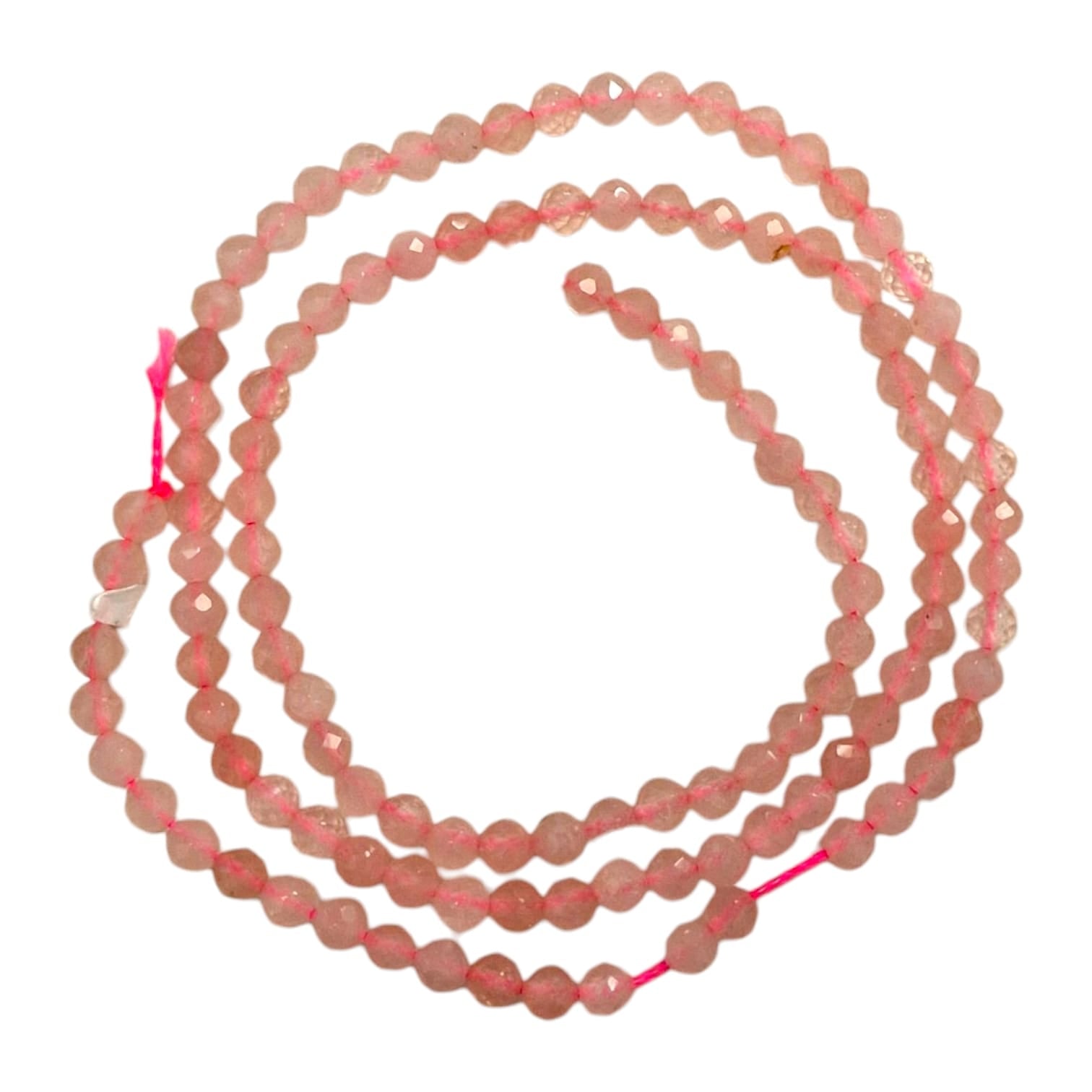 3mm Faceted Rose Quartz Beads – Natural Soft Pink Gemstone Beads for Jewellery Making