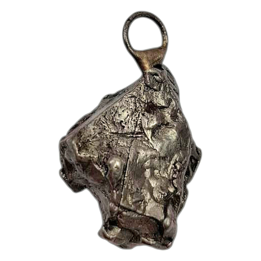 Campo del Cielo meteorite pendant set in hallmarked sterling silver – cosmic energy and grounding crystal necklace with optional sterling chain