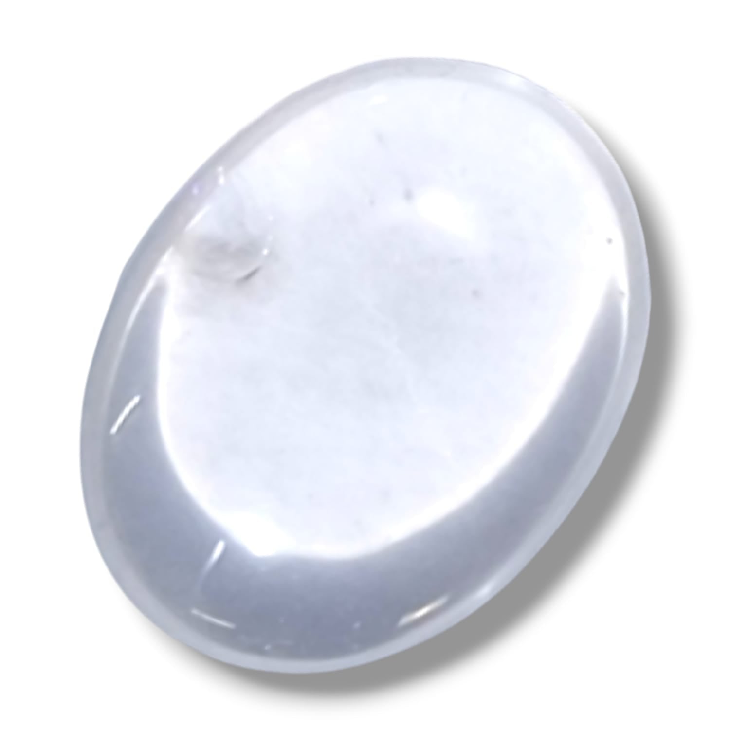 GeoFossils Clear Girasol Medium Oval, a soft milky quartz crystal for clarity, intuition, and emotional balance.