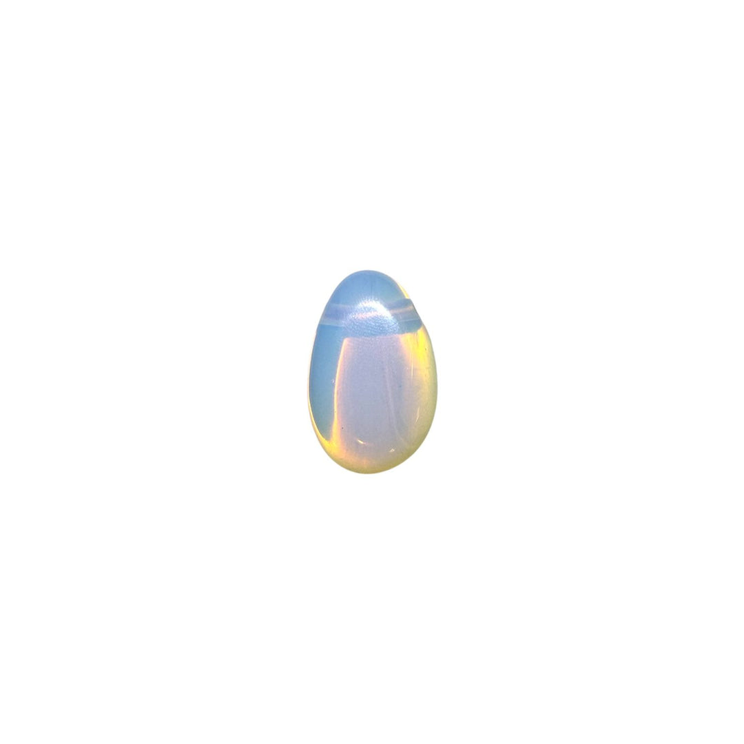 Glowing Opalite tumble stone with drill hole – perfect for crystal healing, wire wrapping, or pendant designs