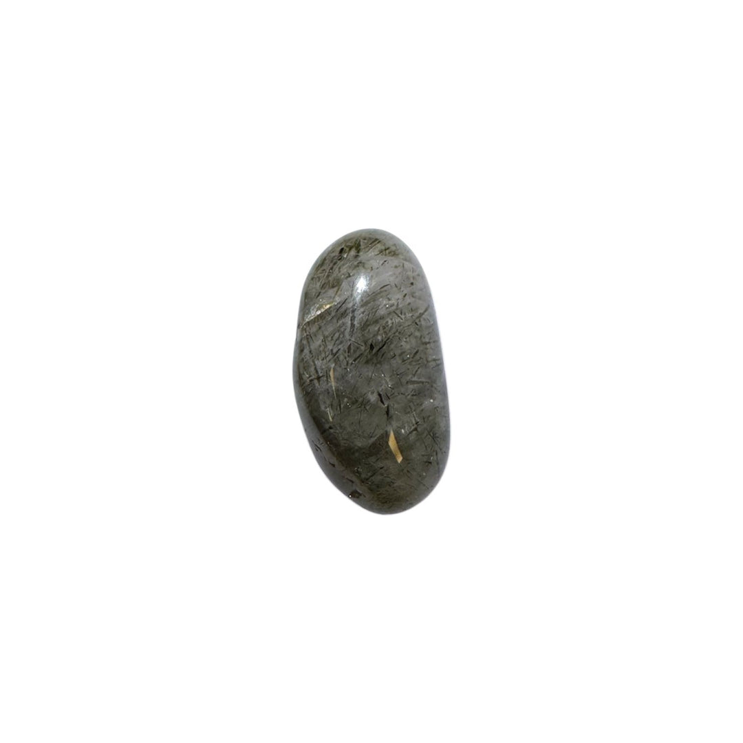 Natural Phantom Quartz drilled tumble stone – high-quality polished crystal ideal for energy work, meditation, or jewellery making