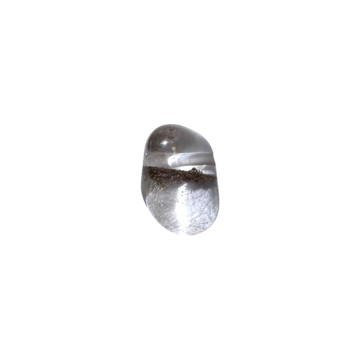 Polished Phantom Quartz tumble stone with drill hole – perfect for spiritual growth, wire wrapping, or pendant crafting